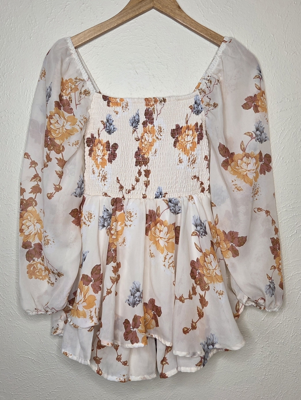 Rue21 Floral Smocked Romper Dress Coquette Cottagecore Boho Prairie Fairycore XS